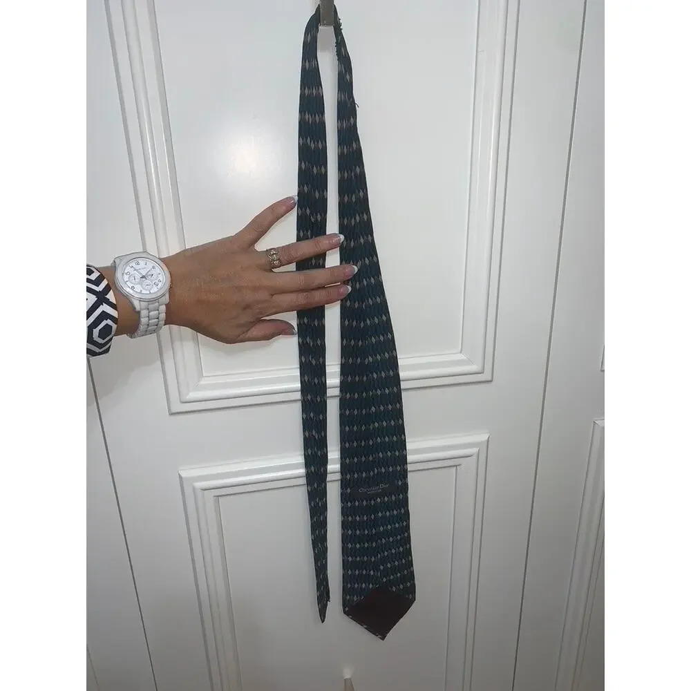 Christian Dior Monsieur Men's Geometric Silk Tie Multicolor Classic‎ Length